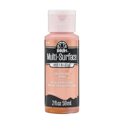 Image of FolkArt Multi Surface Metallic Acrylic Paint, Rose Gold, 59 ml (Pack of 1)