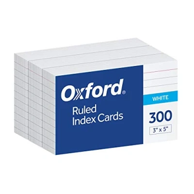 Image of Oxford 3 X 5 Inches Ruled Index Card, 300 Count, White (10013)
