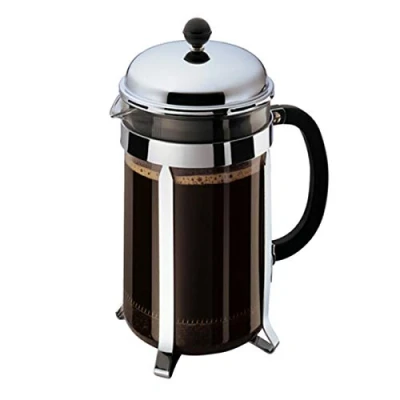 Image of Bodum 51oz Chambord French Press Coffee Maker, High Heat Borosilicate Glass, Polished Stainless Steel Made in Portugal