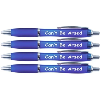 Image of Can&#039;t Be Arsed Pens x 4. Funny Pens, Joke