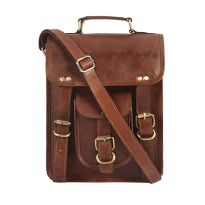 Image of URBAN LEATHER Laptop Messenger Bag Shoulder Bags Cross Body Vintage Satchel for Men Women Tablet Purse