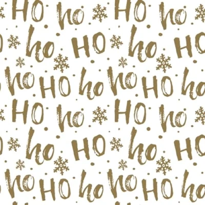 Image of 3 Ply Daisy Xmas Decoupage Tissue Paper Napkins Decorative Christmas Serviettes 33cm x Pack of 20 (Graphic Ho Gold)