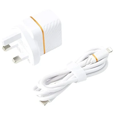 Image of OtterBox UK Wall Charger 20W 1X USB C PD + Lightning Cable 1m, Cloud Dust White