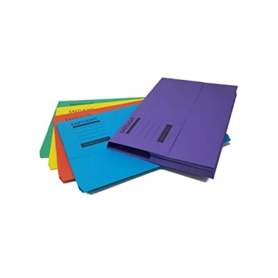 Image of Eastlight Document Wallet Foolscap (Pack 25) Assorted Colours 100% Recycled Paper, 275gsm Manilla **(Colours May Vary)