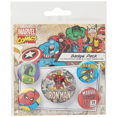 Image of Pyramid International Marvel Retro Iron Man Badge, Multi Colour, 10 x 12.5 1.3 cm