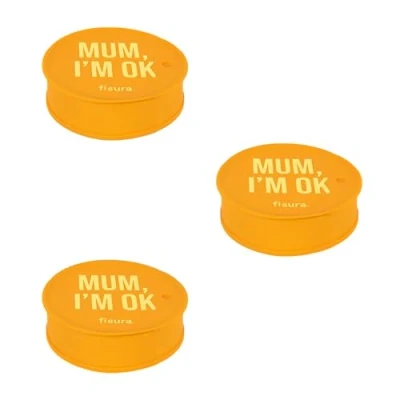 Image of Fisura Anti Drug Drink Cover. Original Protector. Reusable Spill Proof Silicone Glass Protection. (&quot;Mum&quot;, Orange, 3 pieces)