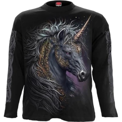 Image of Spiral Celtic Unicorn Longsleeve T Shirt Black M
