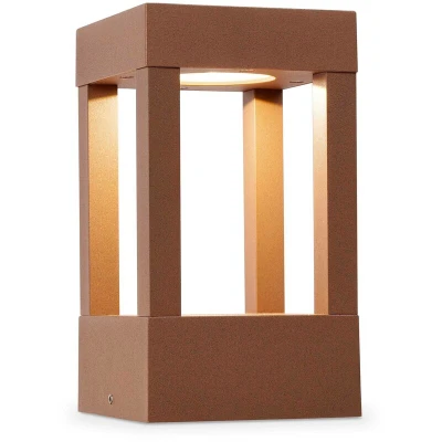 Image of Agra LED Outdoor Pedestal Light Rust Brown IP54