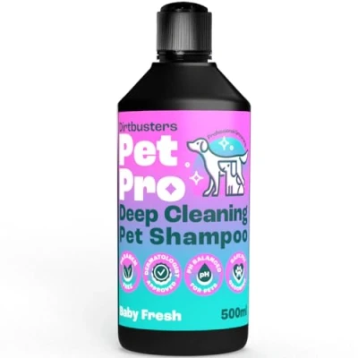 Image of Dirtbusters Pet Pro Dog Shampoo Sensitive Skin, Deep Cleaning Professional Grooming &amp; Puppy Conditioner For Smelly Dogs, Baby Fresh (500ml)