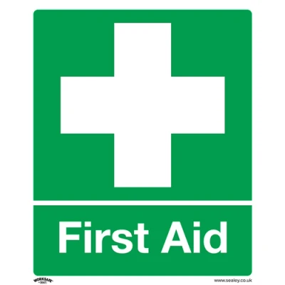 Image of Worksafe Safety Sign First Aid Self Adhesive Vinyl Pack of 10