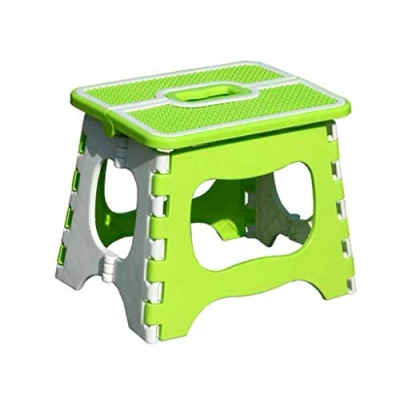 Image of Folding Step Stool Portable Plastic Foldable For Kids &amp; Adults, Kitchen Garden Bathroom Collapsible Stepping Outdoor,Green,L