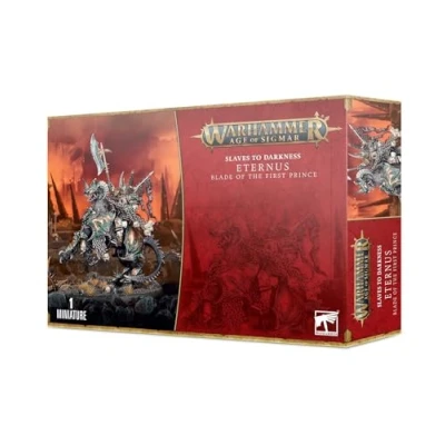 Image of Games Workshop Warhammer Age Of Sigmar Slaves to Darkness: Eternus Blade The First Prince/Chaos Lord on Daemonic Mount, Black
