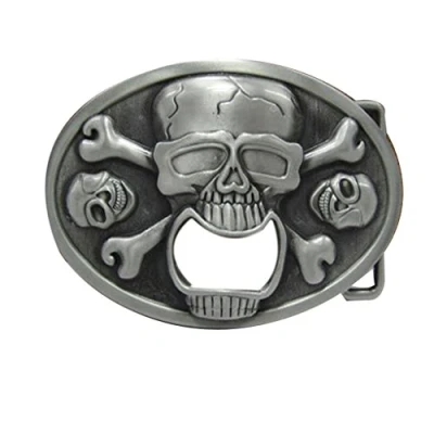 Image of YONE Xwest Oval Skull Bottle Opener Belt Buckle