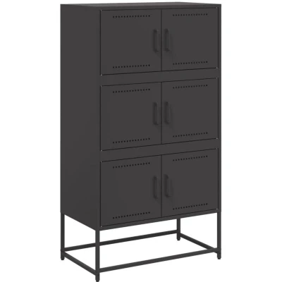 Image of vidaXL Sideboard Black 68.5x38.5x123.5 cm Steel
