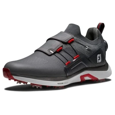 Image of FootJoy Men&#039;s Hyperflex Boa Golf Shoe, Charcoalgrey/Red, 9 UK