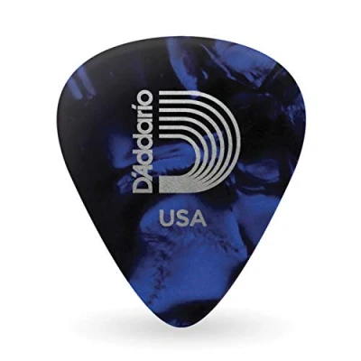 Image of D&#039;Addario Celluloid Guitar Picks Accessories for Acoustic Guitar, Electric Bass Natural Feel, Warm Tone Blue, Extra Heavy, 25 pack