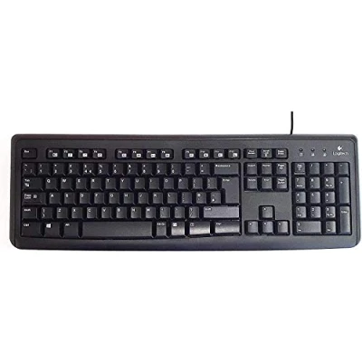 Image of Logitech K110 Wired USB Spill Resistant Full Size PC Keyboard with Media Control, Compatible Windows &amp; Linux, For Home, Office Business QWERTY UK Layout Black