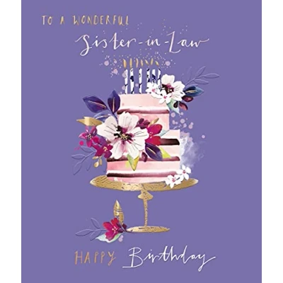 Image of to A Wonderful Sister in Law Birthday Greeting Card Ling Acquerello Range Cards KK089