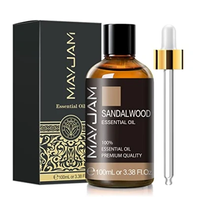 Image of MAYJAM Sandalwood Essential Oils 100ML, Oil for Diffuser, Humidifier, DIY, Home, Office