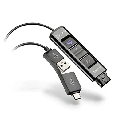 Image of Plantronics Poly DA85M USB A/USB C digital adapter () Works with Call Center Quick Disconnect (QD) Headsets Acoustic Hearing Protection Hold &amp; Answer buttons Optimized for Teams