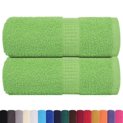 Image of vidaXL guest towels apple green cotton 30x50 cm absorbent and durable versatile use for bathroom/kitchen/gym