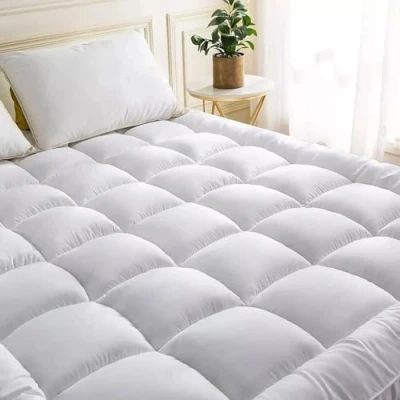 Image of MH Traders Quality Mattress Topper Single Bed 10cm/4in Thick Quilted Toppers Size, Deep Soft Microfibre, Breathable, Elastic Straps