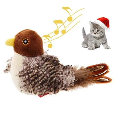 Image of GiGwi Chirping Bird Cat Toy, Interactive Squeak Toy Melody Chaser Toys for Cats to Play Alone, Funny Kitten Boredom