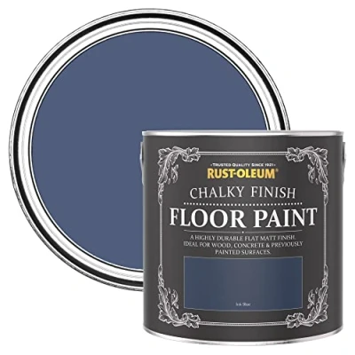 Image of Rust Oleum Blue Scratch Resistant Floor Paint in Matt Finish Ink 2.5L