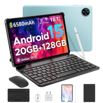 Image of DOOGEE Tab A9 pro 10 inch Tablet Android 15 tablets, 20GB RAM+128GB ROM with 1280x800 HD IPS 60Hz Screen, WiFi5 6580mAh Battery Gaming Keyboard, Mouse, Pen &amp; Case Blue