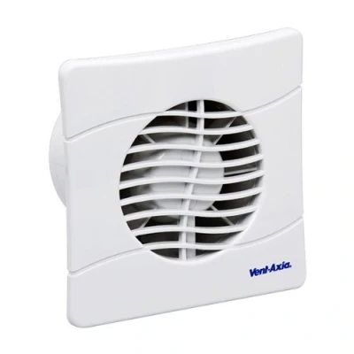 Image of Vent Axia 436530A / BAS100SLB Slimline Bathroom/Toilet Extractor Fan (No Timer), 16 W, 240 V