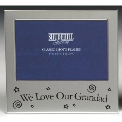 Image of We Love Our Grandad Photo Frame Birthday Christmas Present Silver