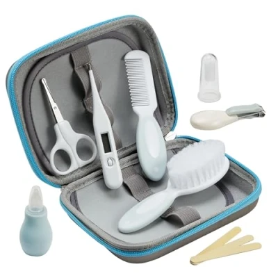 Image of Little Angel Baby Grooming Kit,Baby Health Care Kit,10PCS Kit with Nice Compact Case,Ideal for Newborn, and Infant,Blue