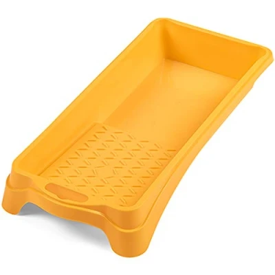 Image of HARDY WORKING TOOLS 1 x Paint Tray, Tray Width 12 cm, Length 25 for Wall Paint, Painting Accessories, Plastic, Yellow, A0146 220125