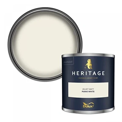 Image of Dulux Trade Heritage Velvet Matt Emulsion Piano White (1 Litre)