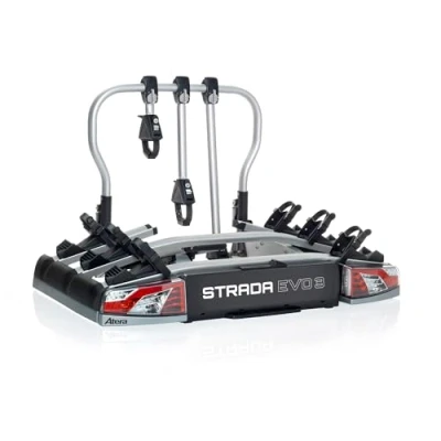 Image of Atera 022701 car bike carrier Strada Evo 3, towbar with rear lights for 3 bikes or e