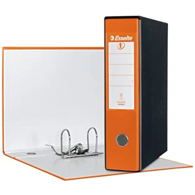 Image of Esselte RACCOGLITORE EUROFILE with Lever Mechanism Plastic Coated Cardboard,Orange,8 cm
