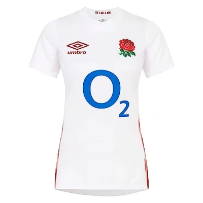 Image of Umbro Womens Red Rose Home Jersey Short Sleeve Top White XS