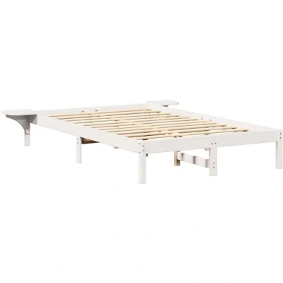 Image of Bed Frame with Bedside Tables White 120 x 190 cm Vidaxl