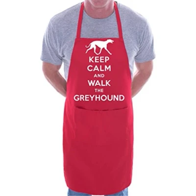 Image of Print4U Dog Lover Keep Calm Greyhound BBQ Cooking Funny Novelty Apron Red