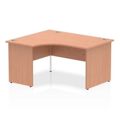 Image of Impulse 1400mm Left Crescent Desk Beech Top Panel End Leg