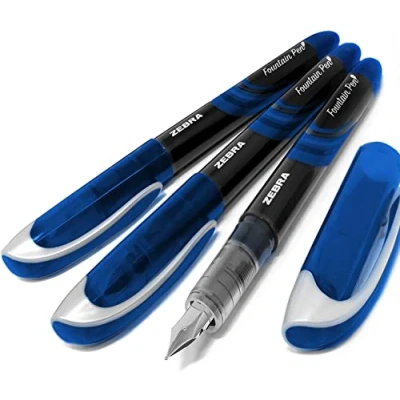 Image of Zebra Fuente Disposable Fountain Pen Blue Ink Pack of 3