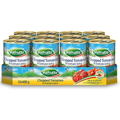 Image of Valfrutta Tinned Chopped Tomatoes in Tomato Juice 12 x 400g