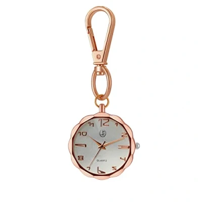 Image of JewelryWe Novelty Key Chain Watch Vintage Ring Gold Quartz Pocket FOB Clip on Watch, for Men Women