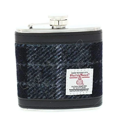 Image of Glen Appin Harris Tweed Hip Flask Gift Boxed (Colour 95 Grey/Black)