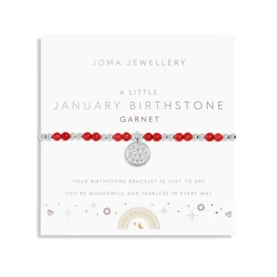 Image of Joma Jewellery CHILDREN&#039;S BIRTHSTONE A LITTLE JANUARY Silver Plated 15.5cm stretch Bracelet