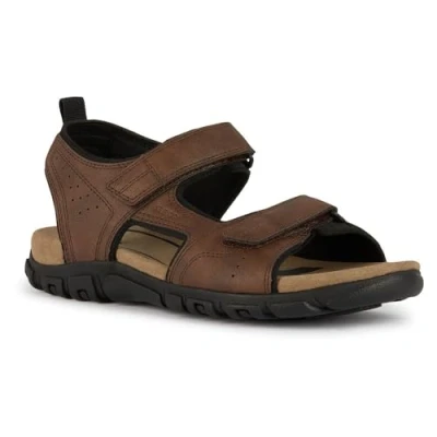 Image of Geox Men&#039;s Uomo Strada B Sandal Sports, Dark Brown, 8 UK