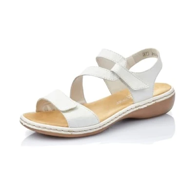 Image of Rieker Women’s 659C7 80 Damen Sandalen Sandal, White, 4 UK