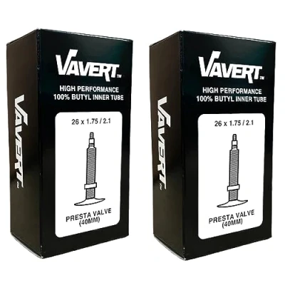 Image of Contrast 26&quot; x 2.1 (ETRTO 54 559) Presta Valve Bike Inner Tubes (Pair)