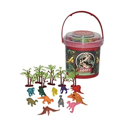 Image of Wild Republic Adventure Bucket Mini Dino, Playing Set, 10 cm, 18 Pieces