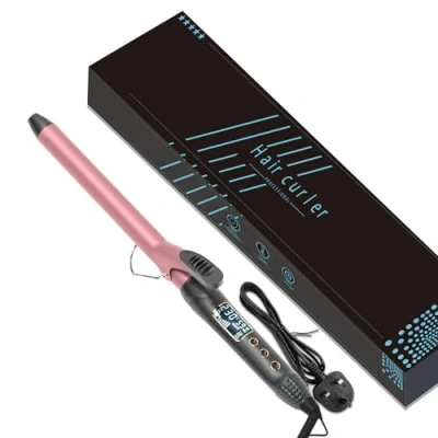 Image of Curling Tongs, 25mm Hair Wand with Ceramic Coating for Long Short Thick Fine Hair, Professional Iron Curler Adjustable Temperature, LCD Display, 60mins Auto Off